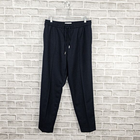 Mr P. Porter Slim Worsted Wool Trouser Pants Drawstring Navy Size 30 - Picture 1 of 9
